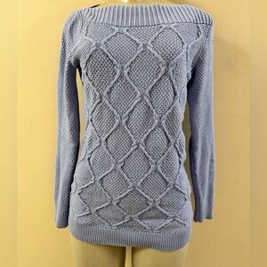 Light purple/blue LOFT Off-the-Shoulder Knit Sweater XS